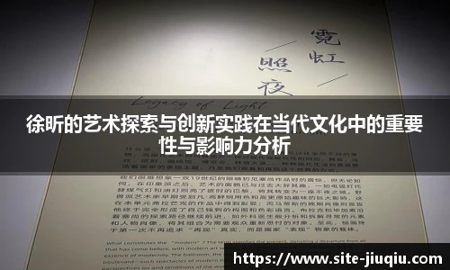 徐昕的艺术探索与创新实践在当代文化中的重要性与影响力分析