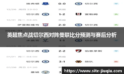英超焦点战切尔西对阵曼联比分预测与赛后分析